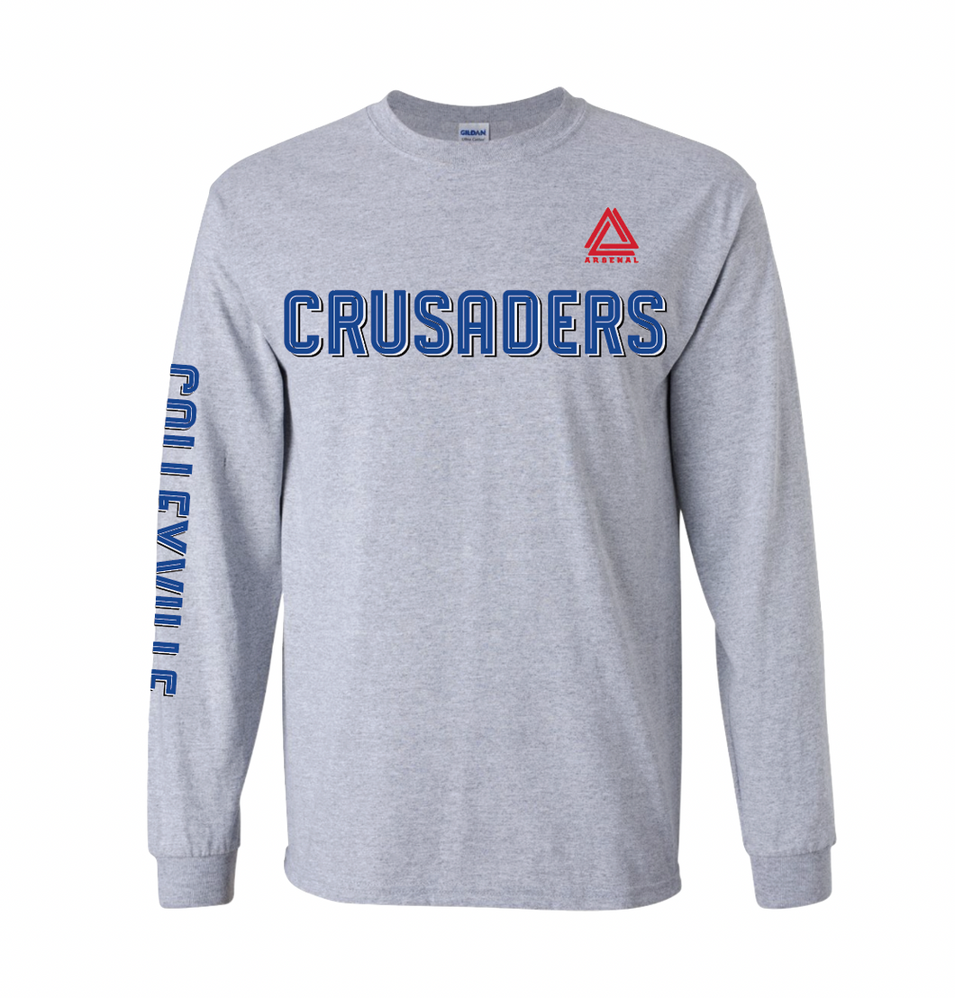 CRUSADERS LS Team Tee in Grey Htr