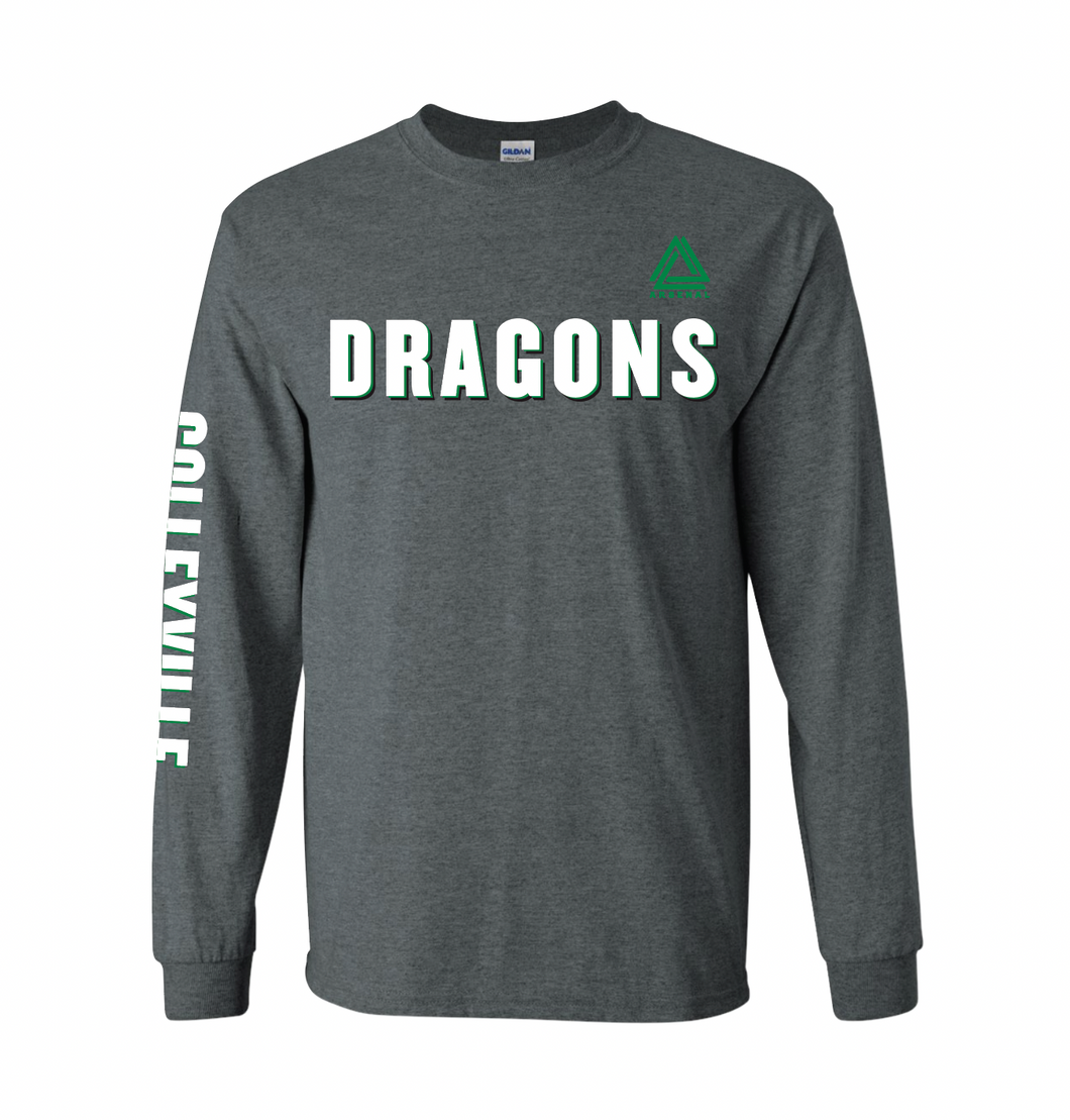 DRAGONS LS Team Tee in Charcoal Htr