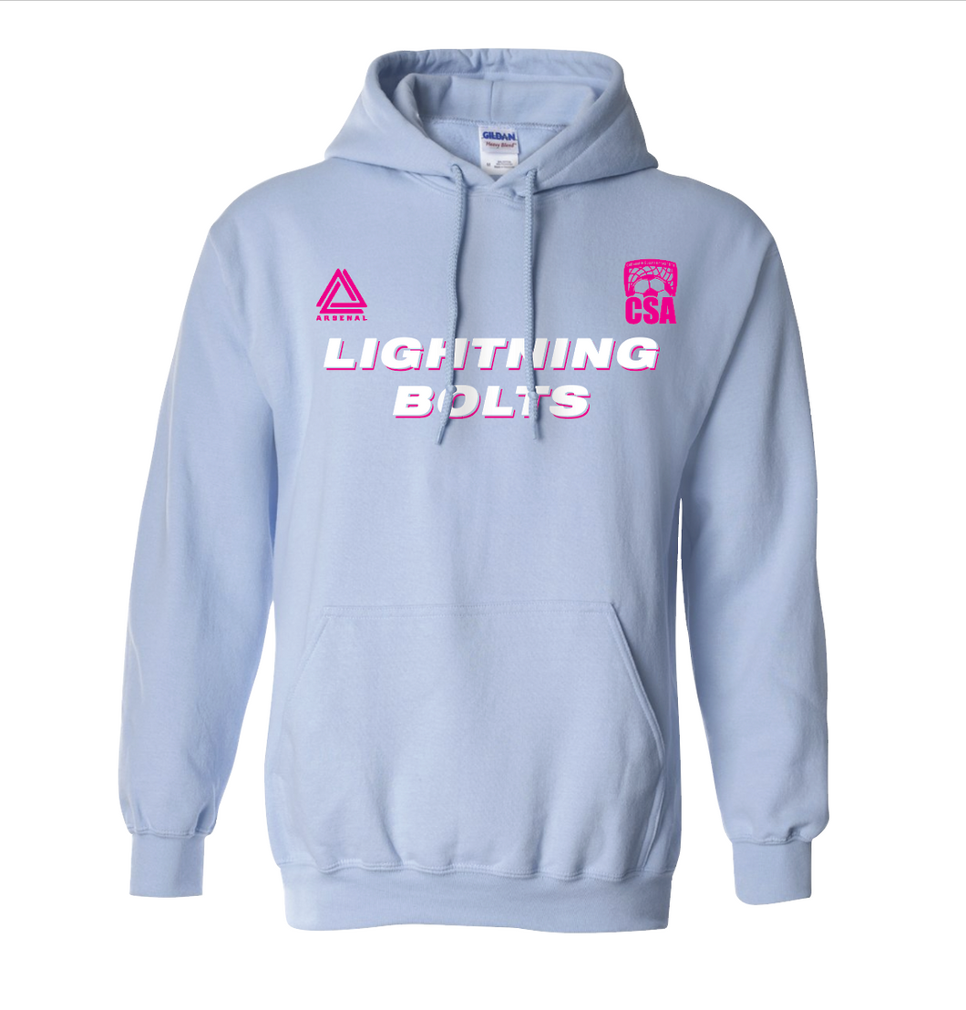 LIGHTNING BOLTS Pullover Hoodie in Lt Blue