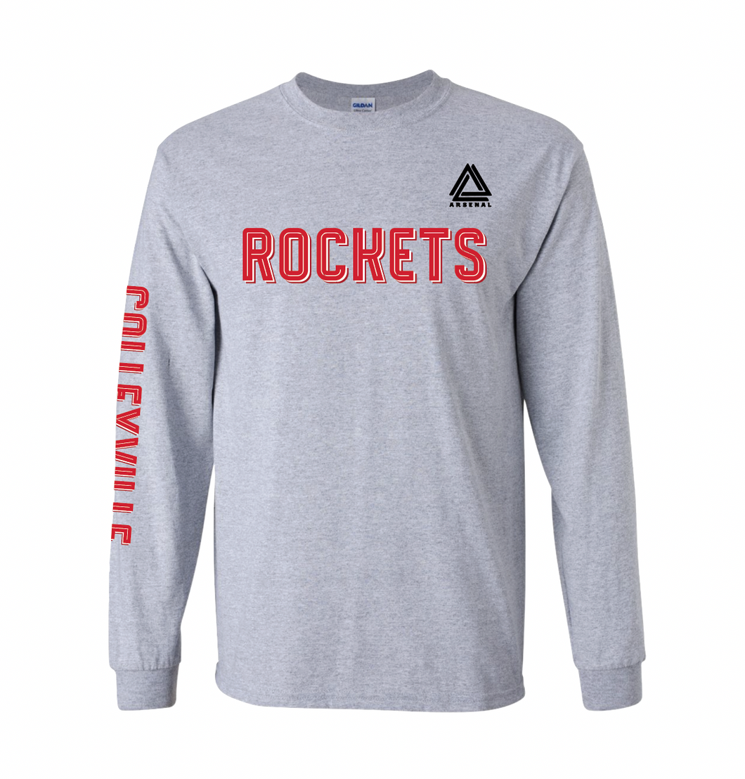 ROCKETS LS Team Tee in Grey Htr