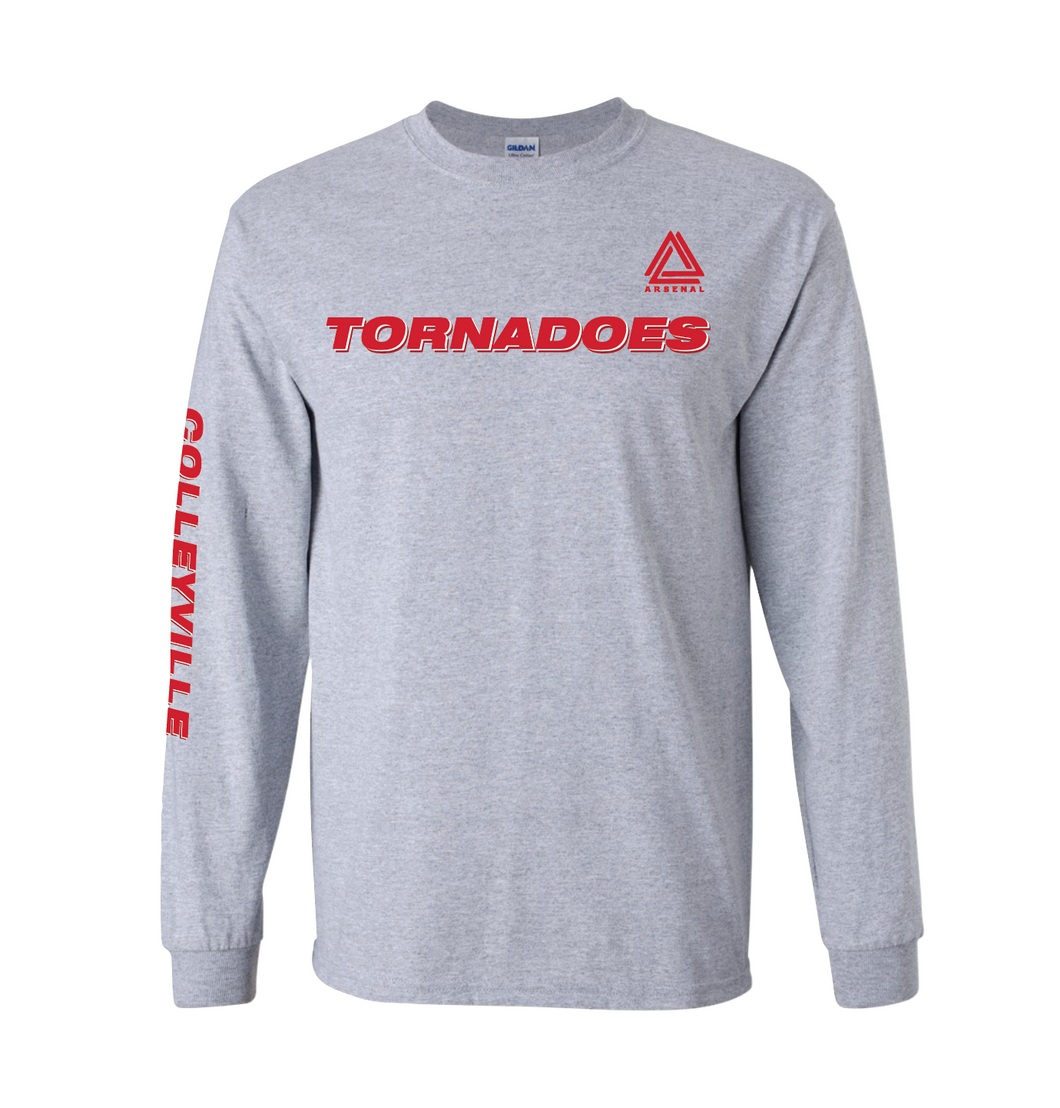 TORNADOES LS Team Tee in Grey Htr