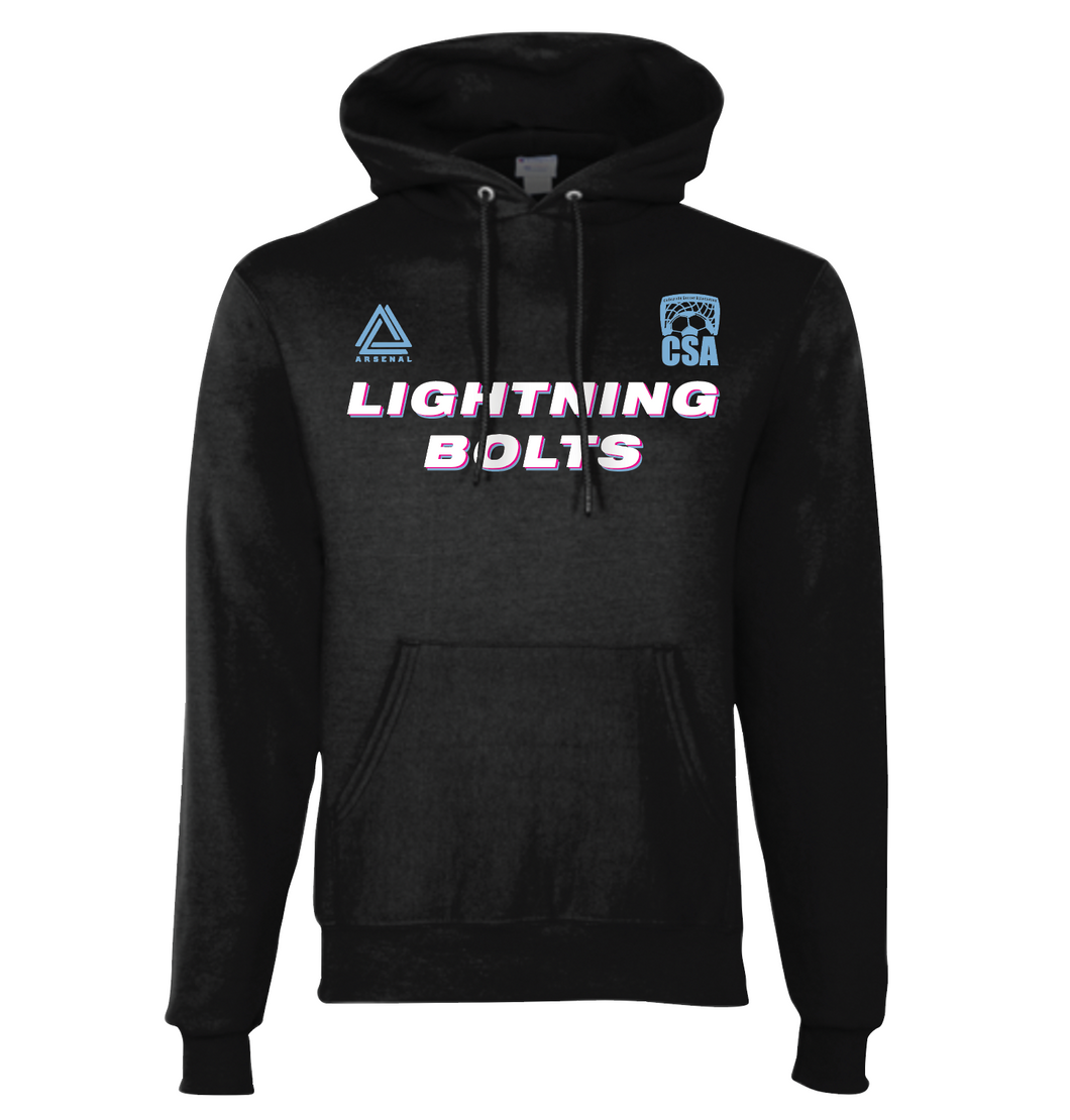 LIGHTNING BOLTS Pullover Hoodie in Black