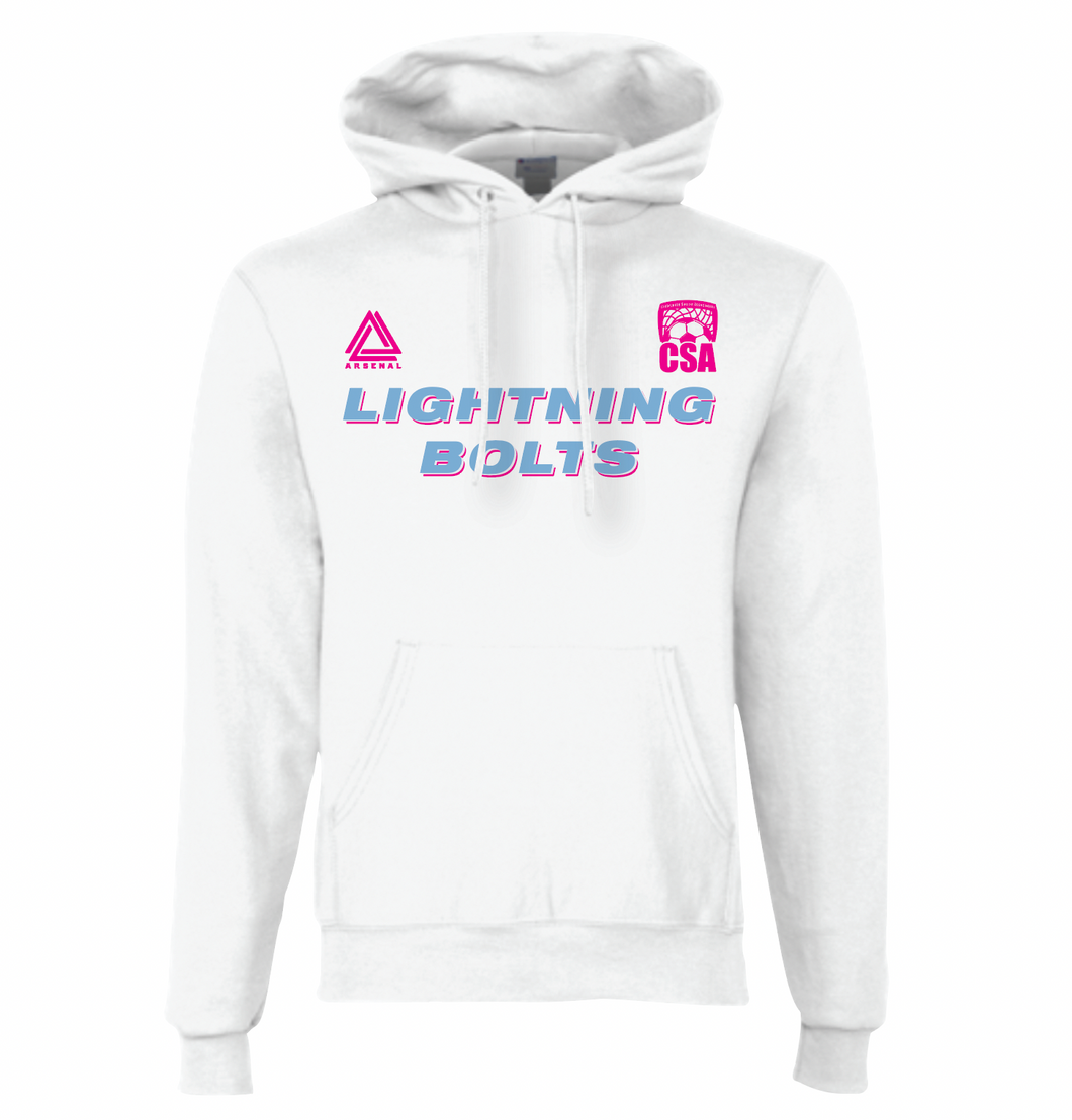 LIGHTNING BOLTS Pullover Hoodie in White