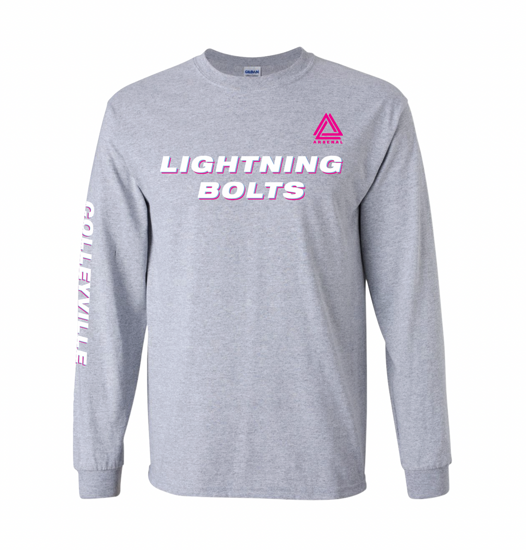 LIGHTNING BOLTS LS Team Tee in Grey Htr