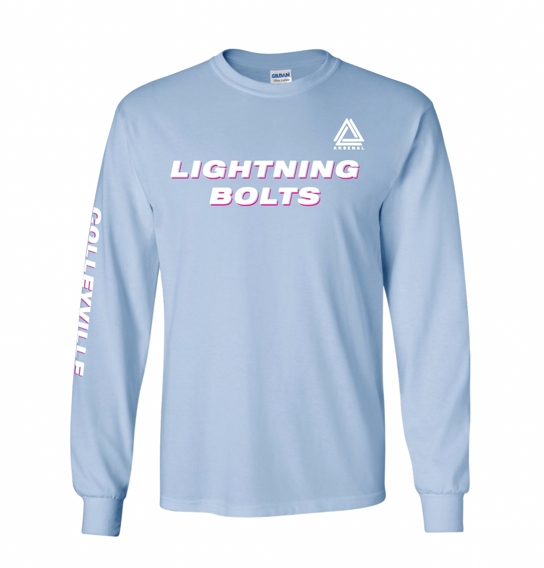 LIGHTNING BOLTS LS Team Tee in Light Blue