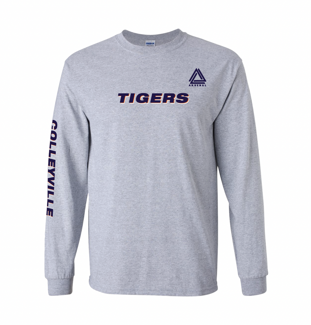 TIGERS LS Team Tee in Grey Htr